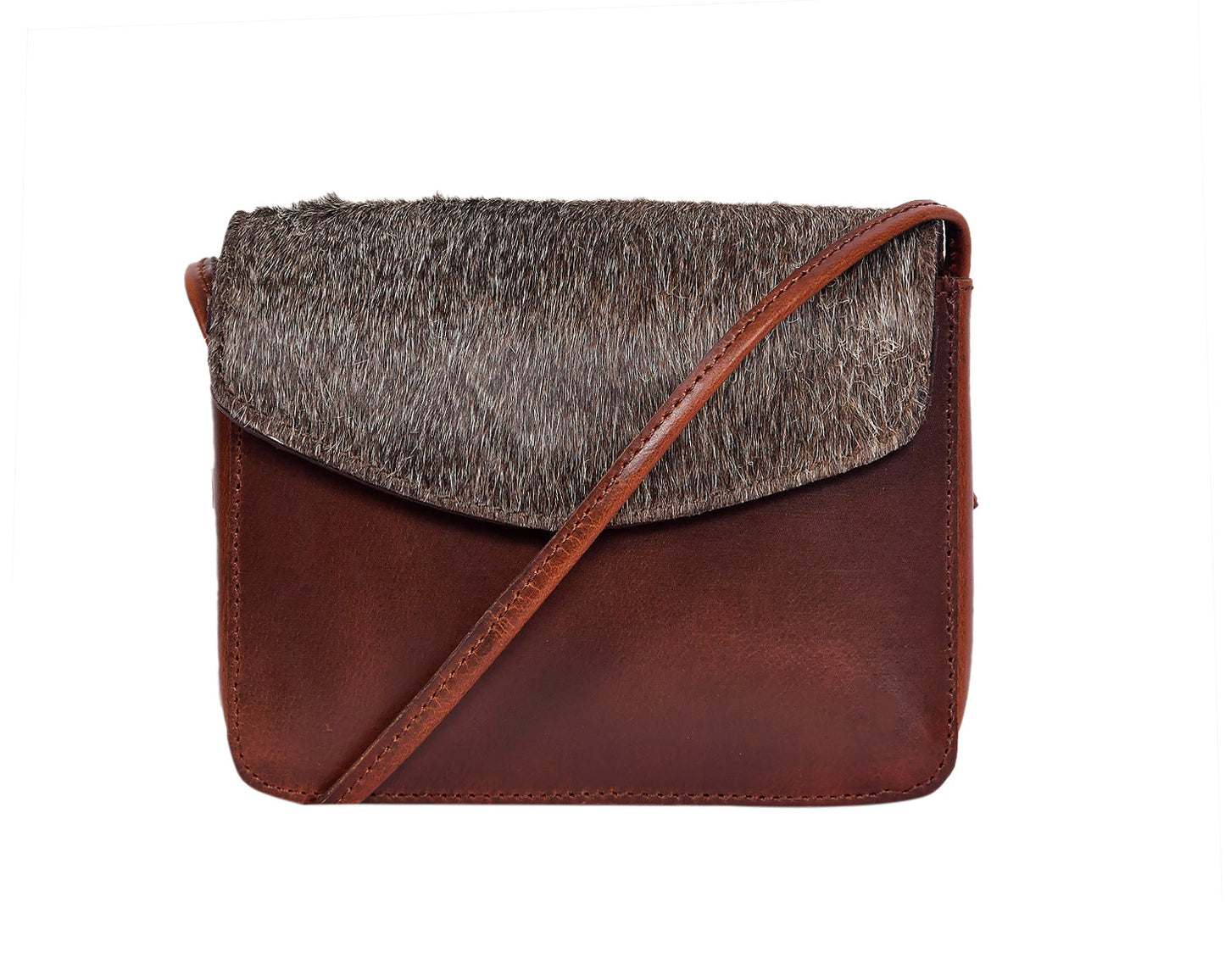 Elevate Your Style with our Grey Hair on Leather Sling Bag. Art: BG-1447 Pack of 25