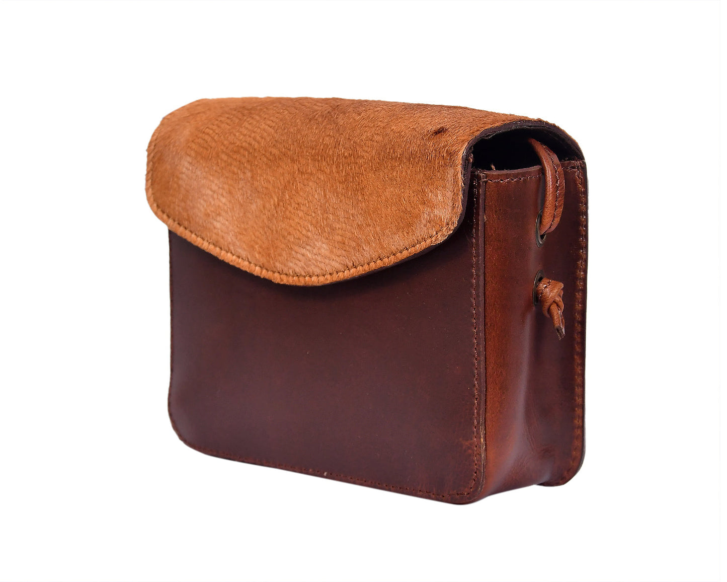 Elevate Your Style with our Brown Leather Sling Bag with Hair-On Detailing. Art: BG-1450 Pack of 25