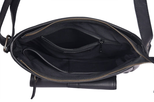 Elegance Redefined: Black Leather Sling Bag - Your Perfect Fashion Companion. Art: BG-1456 Pack of 25