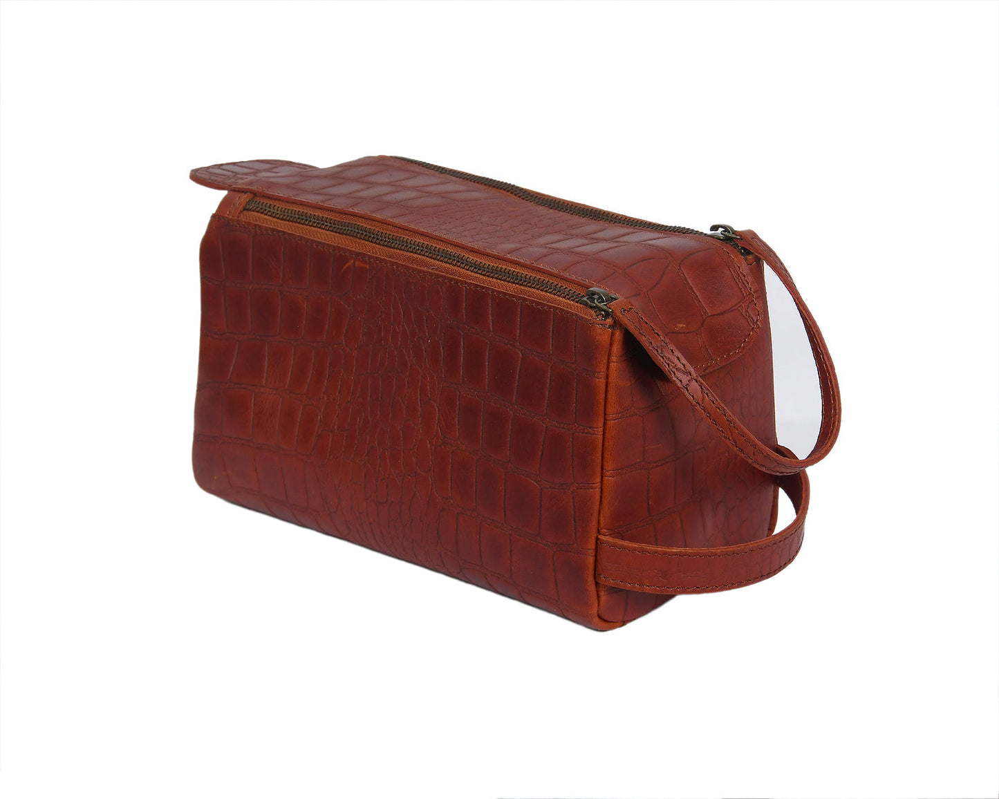 Luxury Brown Leather Toilet Bag: Organize in Style. Art: BG-1395 Pack of 25