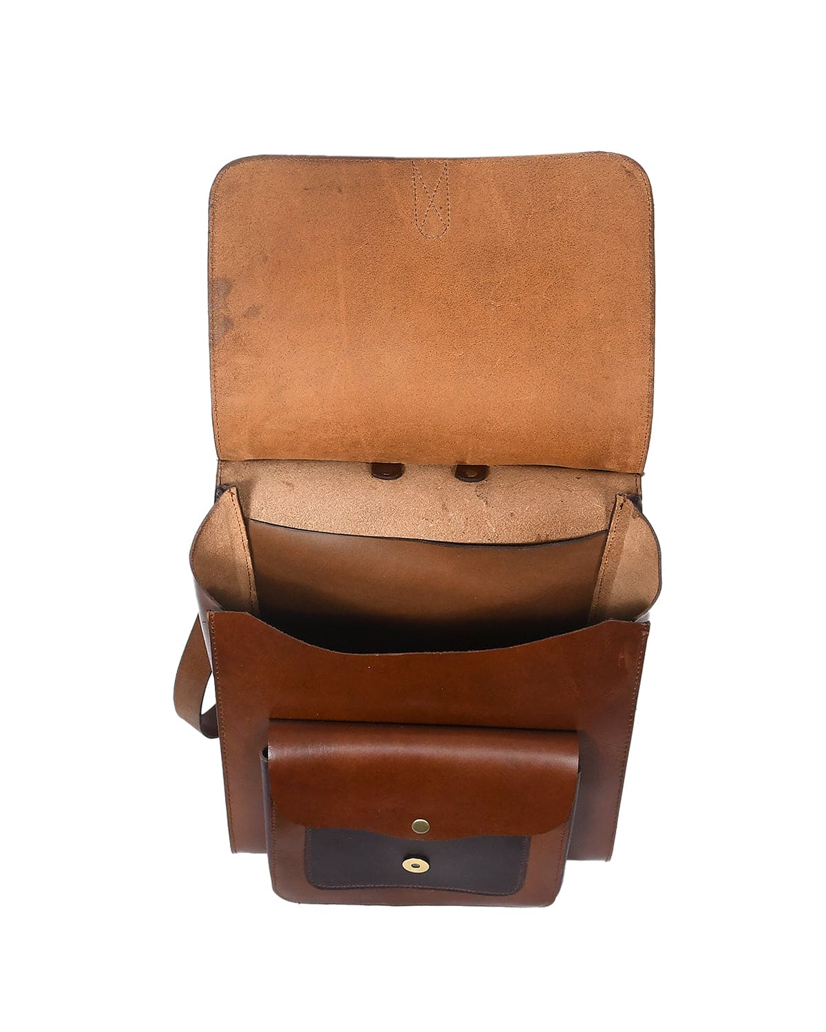 Premium Black and Brown Leather Backpack. Art: BG-1416 Pack of 25
