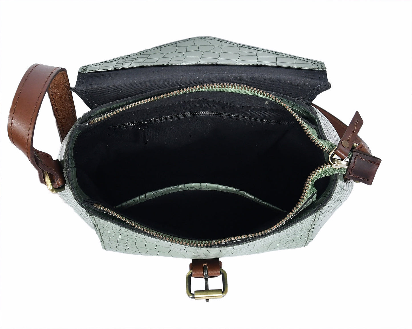 Elevate Your Style with Our Black Croro Leather Sling Bag. Art: BG-1460 Pack of 25