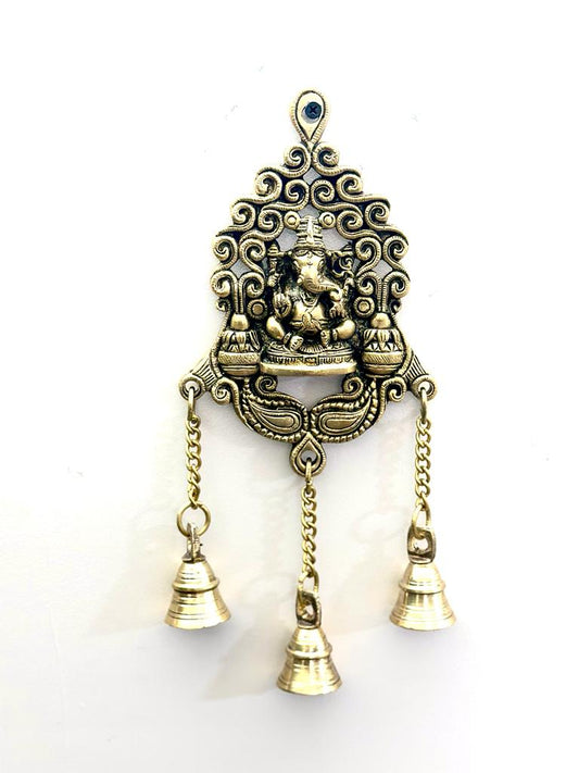 Brass Ganesha Hangings With Bells Exclusive Wall Décor Collection From Tamrapatra Pack of 50