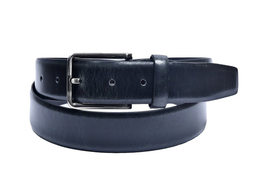 Pure Black Premium Leather Belt, Art: LB-708 Pack of 50