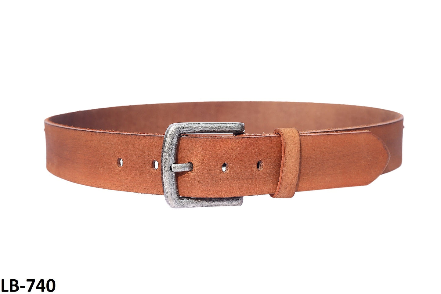 Premium Light Brown Leather Belt With Silver Buckle, Art: LB-740 Pack of 50