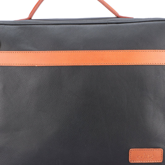 Black color pure leather laptop bag for office use with delightful and elegant look, Art: BG-1710 Pack of 25