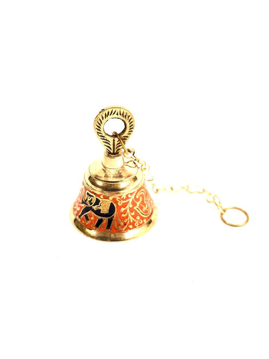 Big High Quality Brass Temple Bells In Attractive Colors Model D Tamrapatra Pack of 50