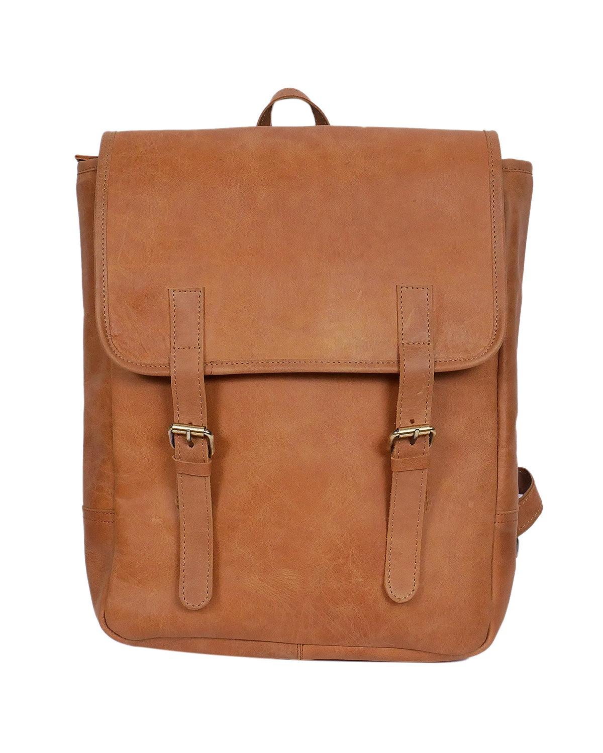 Elevate Your Style with our Classic Tan Leather Backpack. Art: BG-1486 Pack of 25