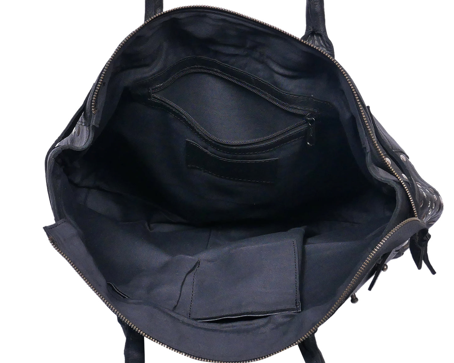 Elegance Redefined: Introducing the Black Leather Shoulder Bag with Ripits. Art: BG-1496 Pack of 25