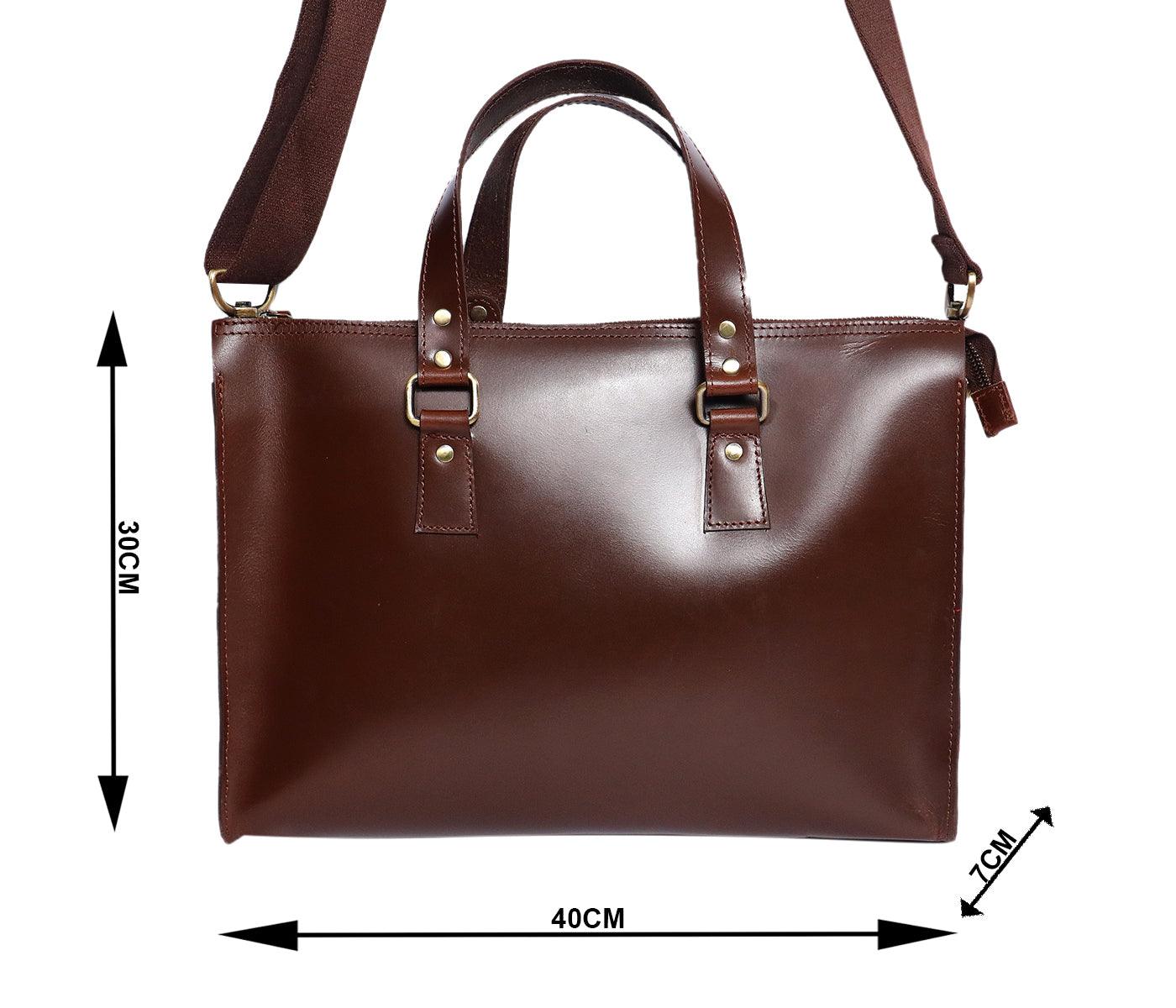 Brown color pure leather laptop bag for professional use, Art: BG-1469 Pack of 25