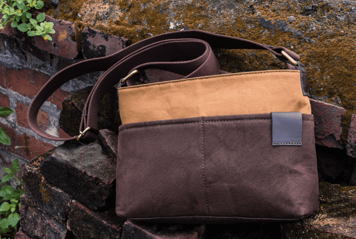 Brown and Tan Canvas Sling Bag - A Stylish and Functional Companion, Art: BG-1745 Pack of 50