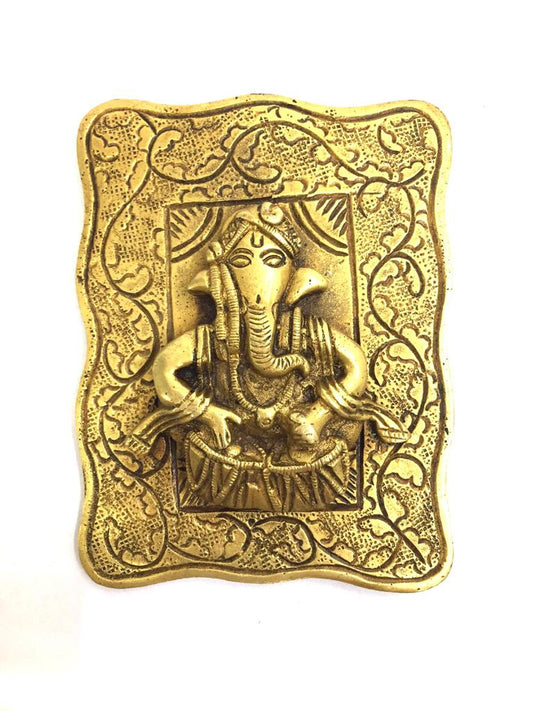 Ganesha Musical Theme Exclusive Brass Hangings For Home Décor Tamrapatra Pack of 50