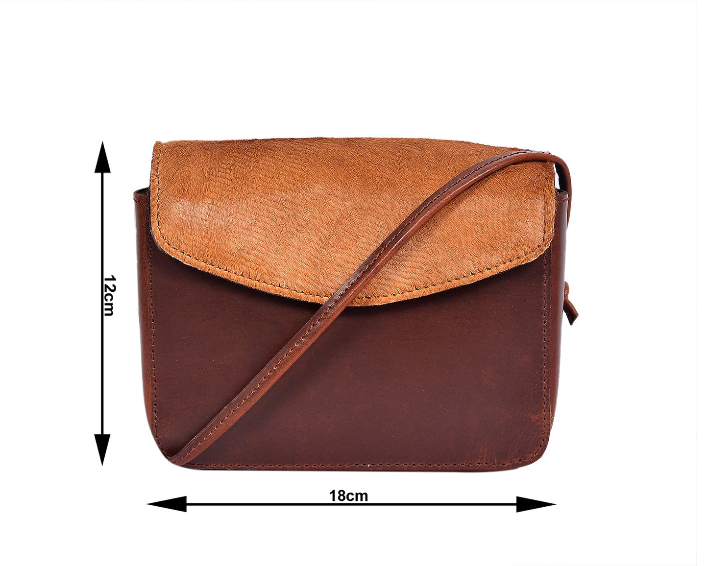 Elevate Your Style with our Brown Leather Sling Bag with Hair-On Detailing. Art: BG-1450 Pack of 25