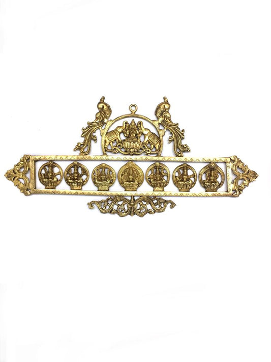 Goddess Ashta Lakshmi Elephant Hand Carved Brass Wall Hanging By Tamrapatra Pack of 25