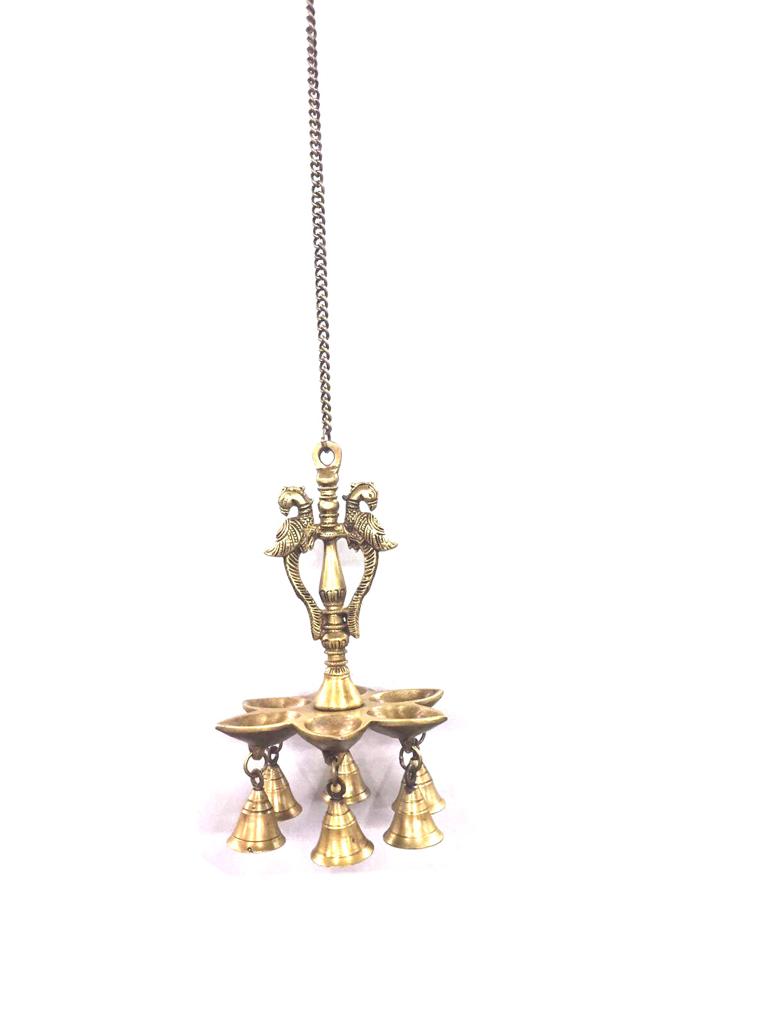 Brass Hangings Peacock Style With Heavy Bells Exclusive Creations Tamrapatra Pack of 25