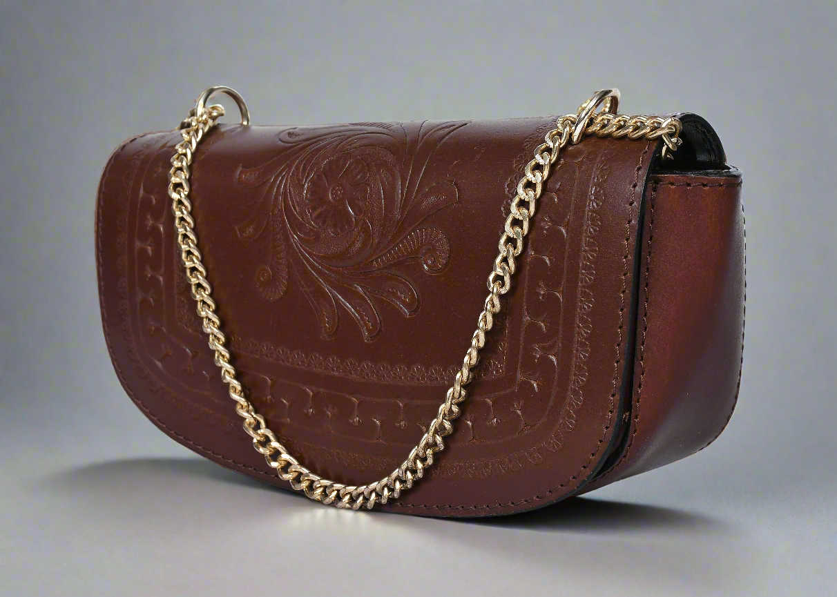 Brown color pure leather shoulder bag for women and girls with glorious crafted . Art: BG-1557 Pack of 25