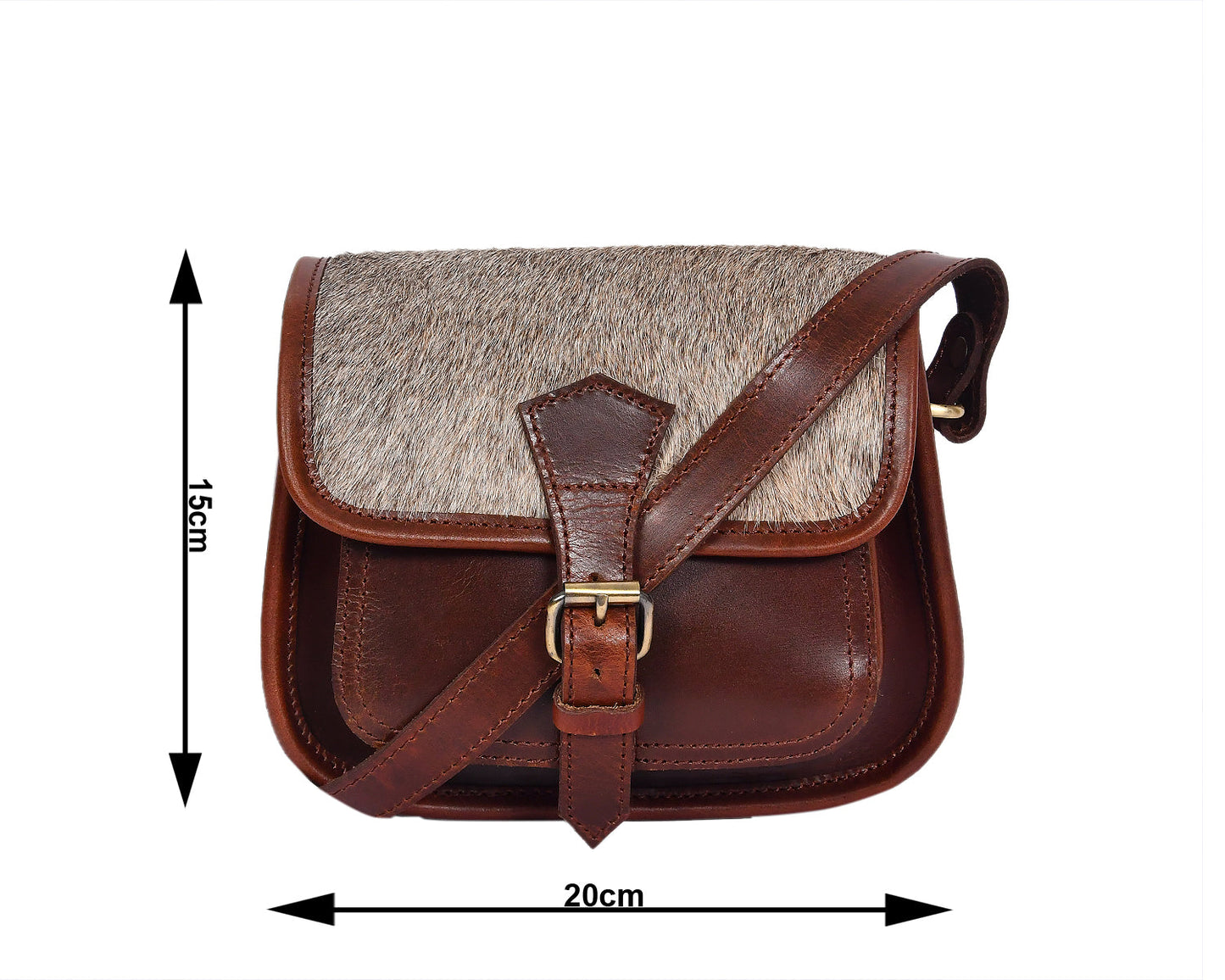 Elevate Your Style with our Grey Hair on Leather Sling Bag. Art: BG-1443 Pack of 25