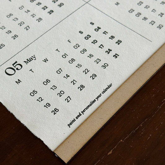 PAINT YOUR FLORAL DECKLE EDGE WALL CALENDAR Pack of 50