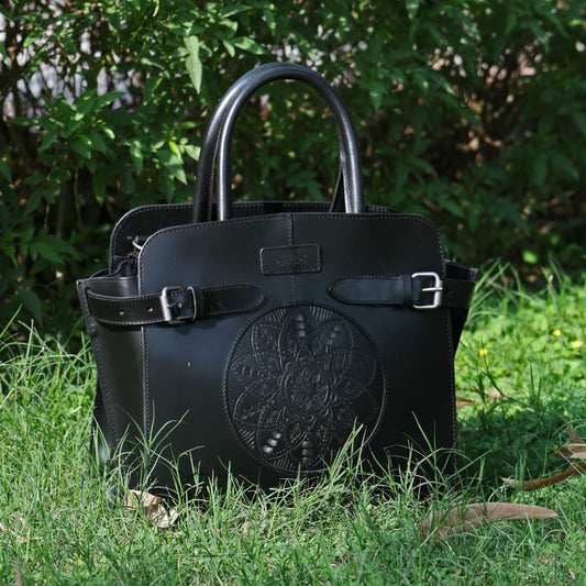 Brown or black color pure leather Shoulder bag for girls and women with glorious design | Party wear.  Art: BG-1555 Pack of 25