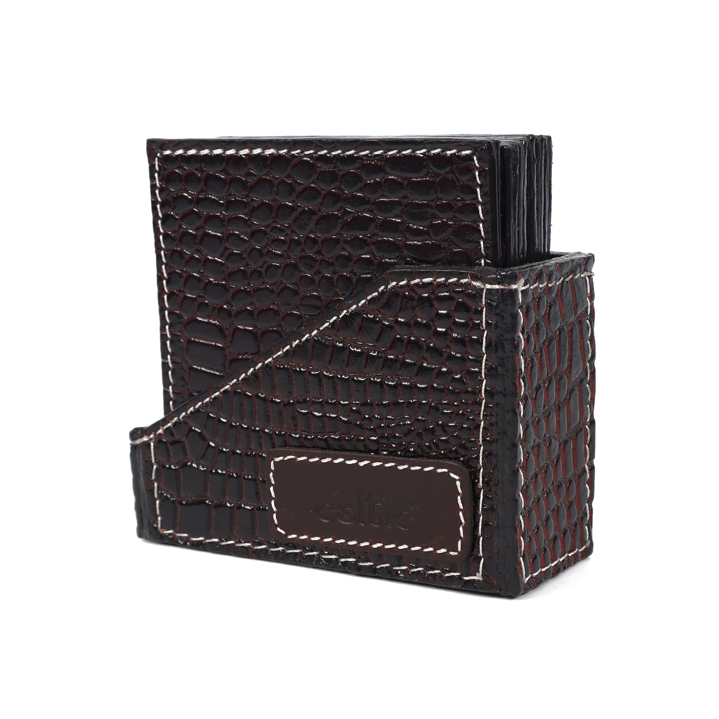 Premium Leather Square Coasters for Office Use – Stylish & Functional Desk Accessory, Art:-LC-02 Pack of 50
