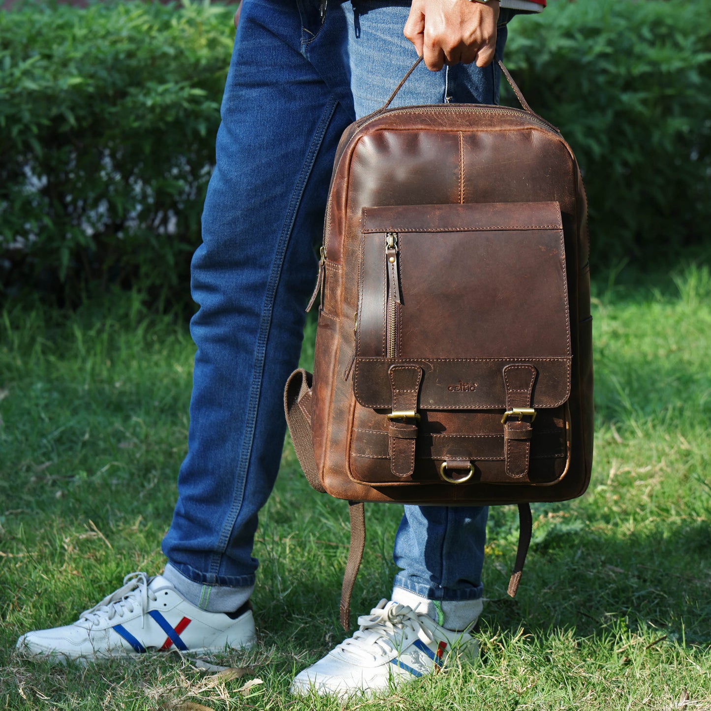 Elevate Your Style – Men's Full-Grain Leather Professional Backpack | Premium & Timeless, Art:- BG-1612 Pack of 25