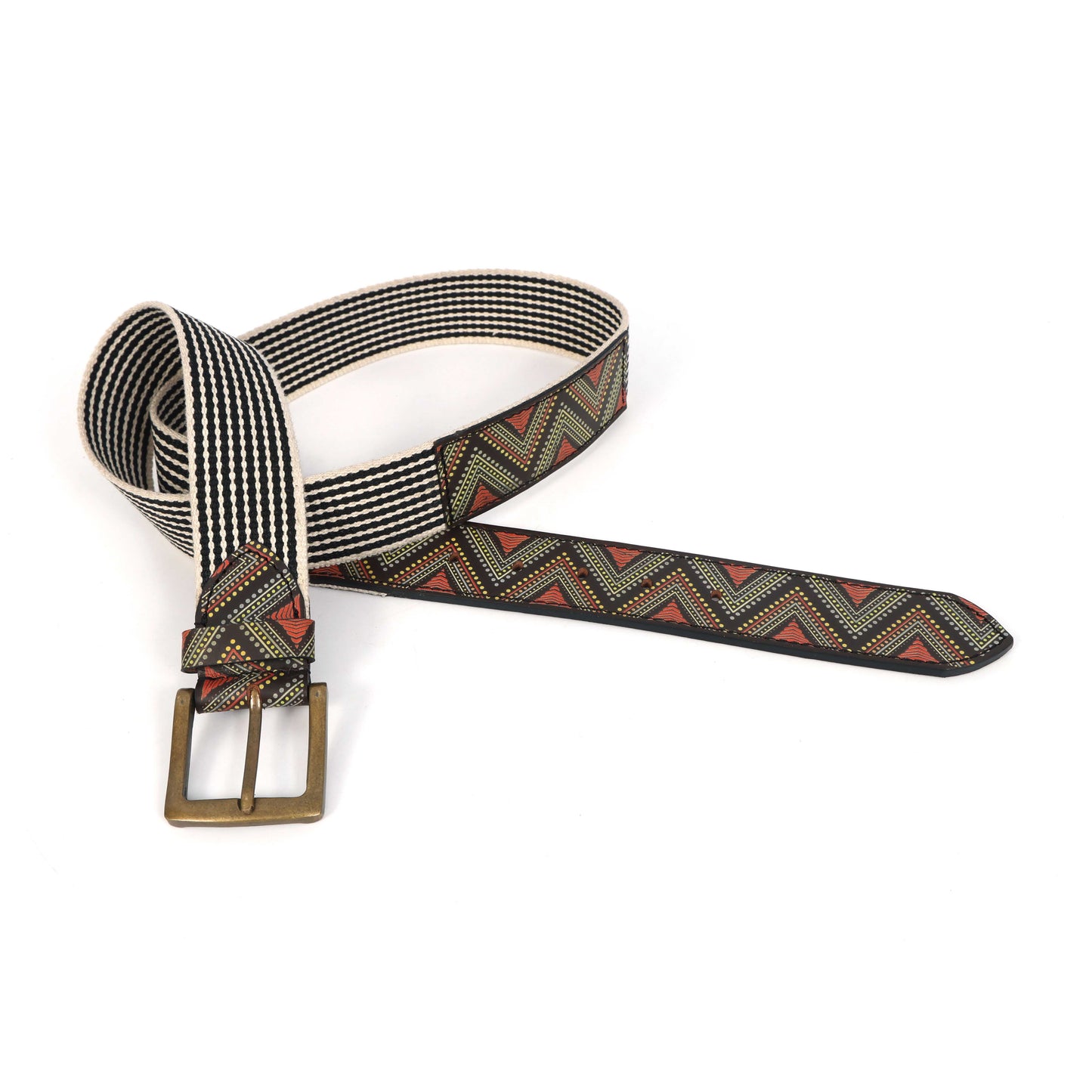 Premium Leather Belt with Webbing – 38mm. LB-832 Pack of 50