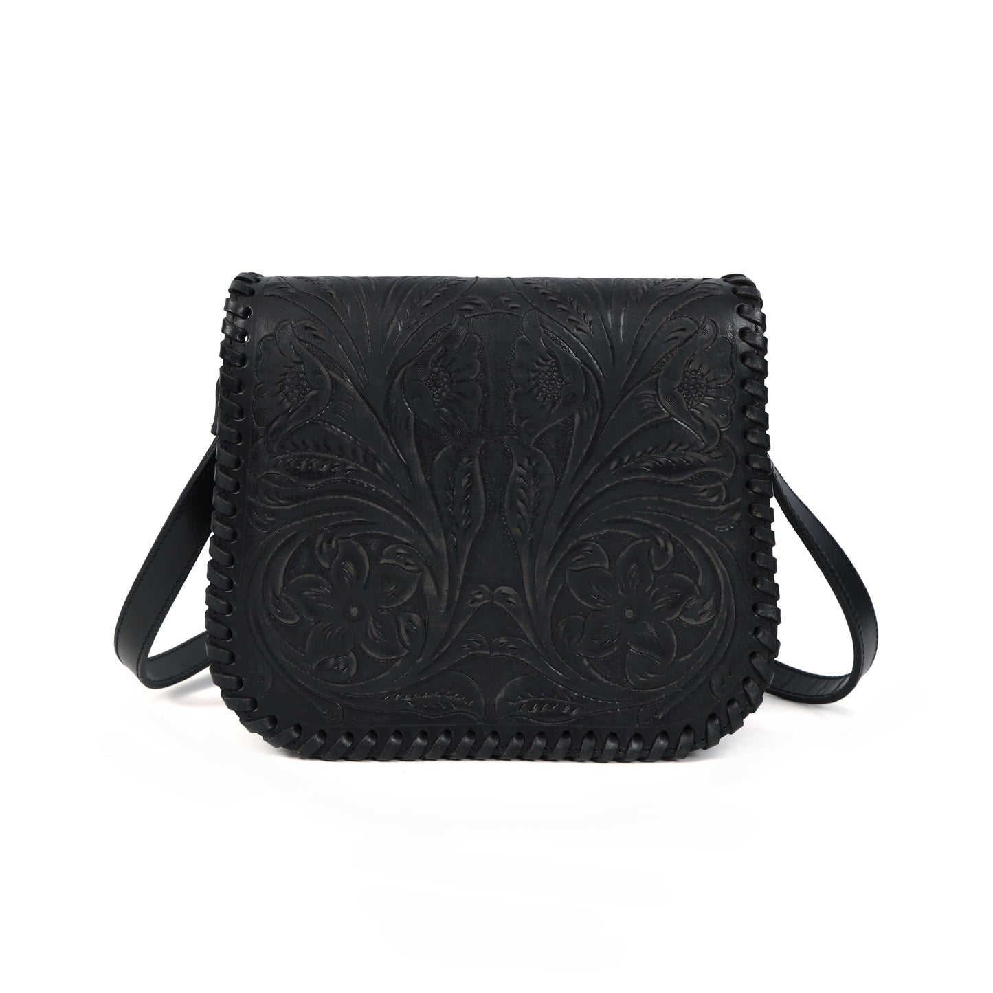Hand-Carved Leather Sling Bag – Artisan Craftsmanship & Timeless Style. BG-1615 Pack of 25