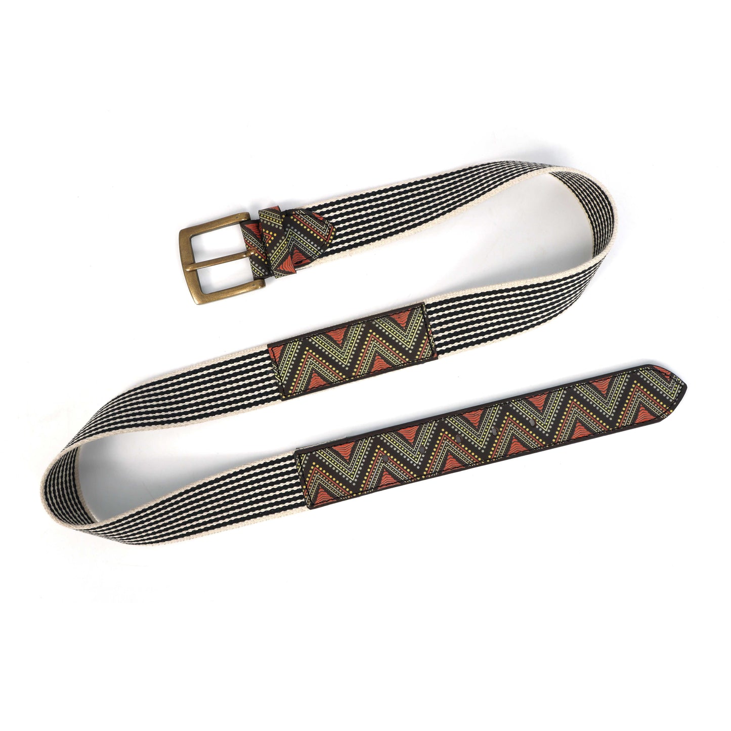 Premium Leather Belt with Webbing – 38mm. LB-832 Pack of 50