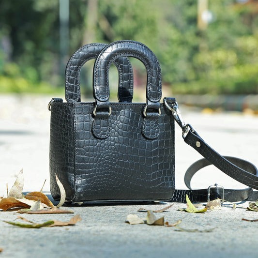 Stylish Leather Croco Print Sling Bag – Chic & Versatile. BG-1621 Pack of 25
