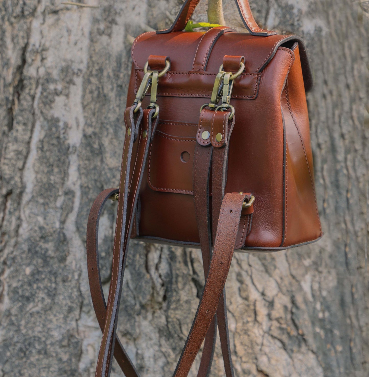 Chic Brown Small Backpack: Elevate Your Style with Fashion and Functionality.  Art: BG-1579 Pack of 25