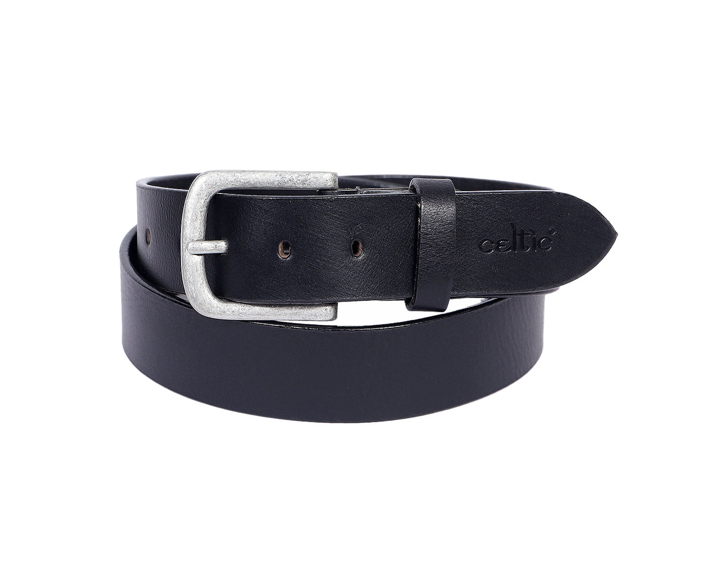 Black Premium Leather Belt With Silver Buckle, Art: LB-739 Pack of 50