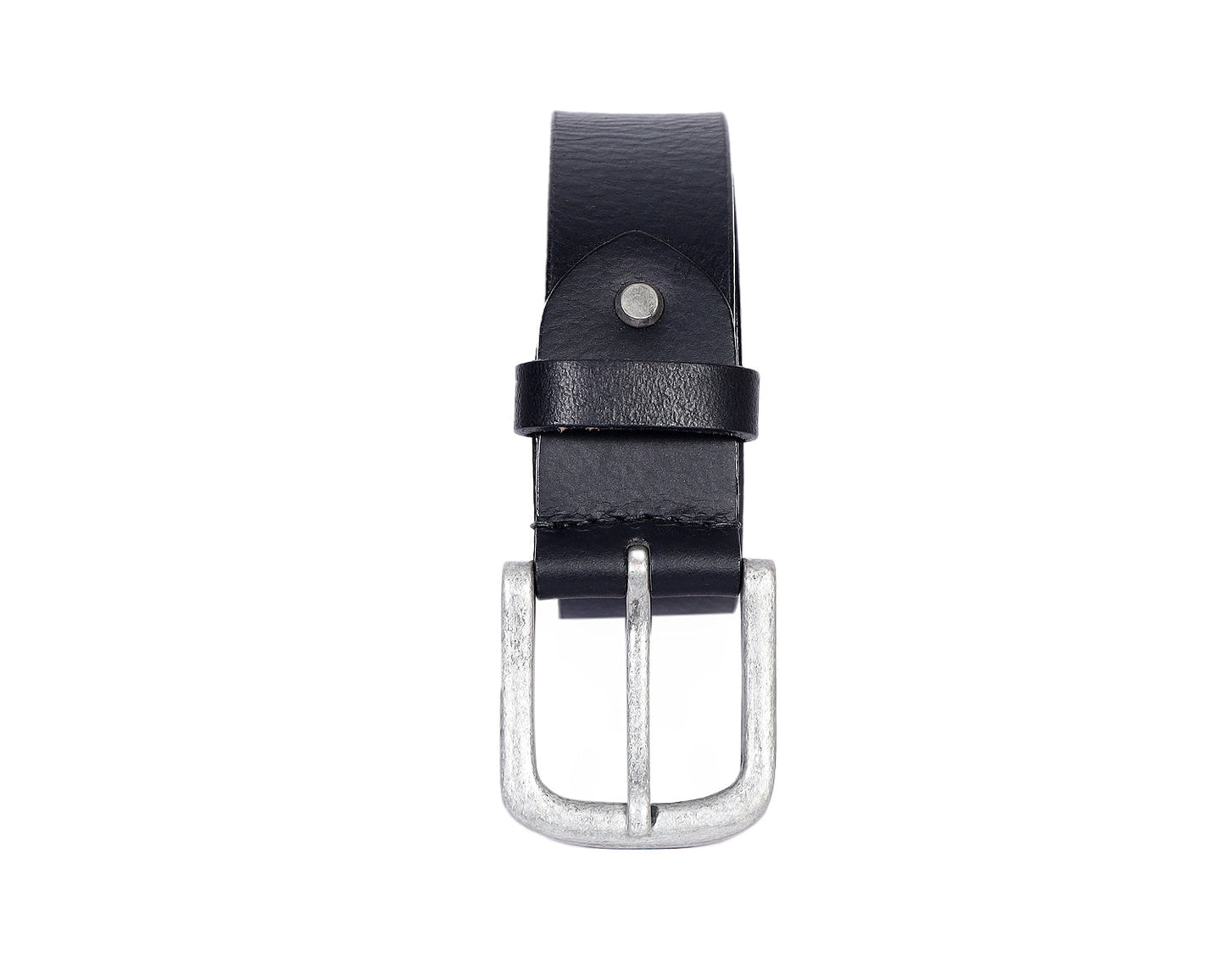 Black Premium Leather Belt With Silver Buckle, Art: LB-739 Pack of 50