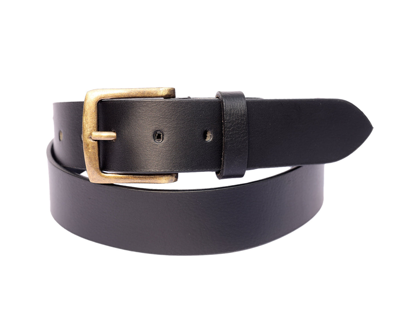 Premium Black Leather Belt With Golden Buckle,Art: LB-738 Pack of 50