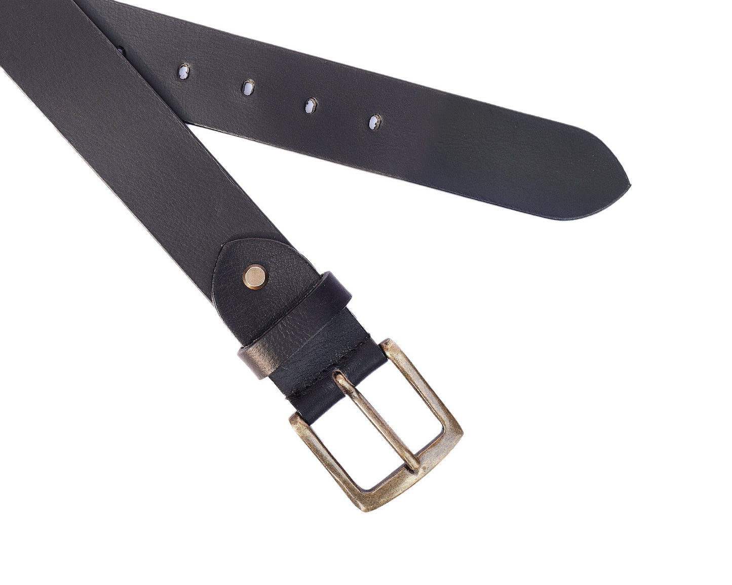 Premium Black Leather Belt With Golden Buckle,Art: LB-738 Pack of 50