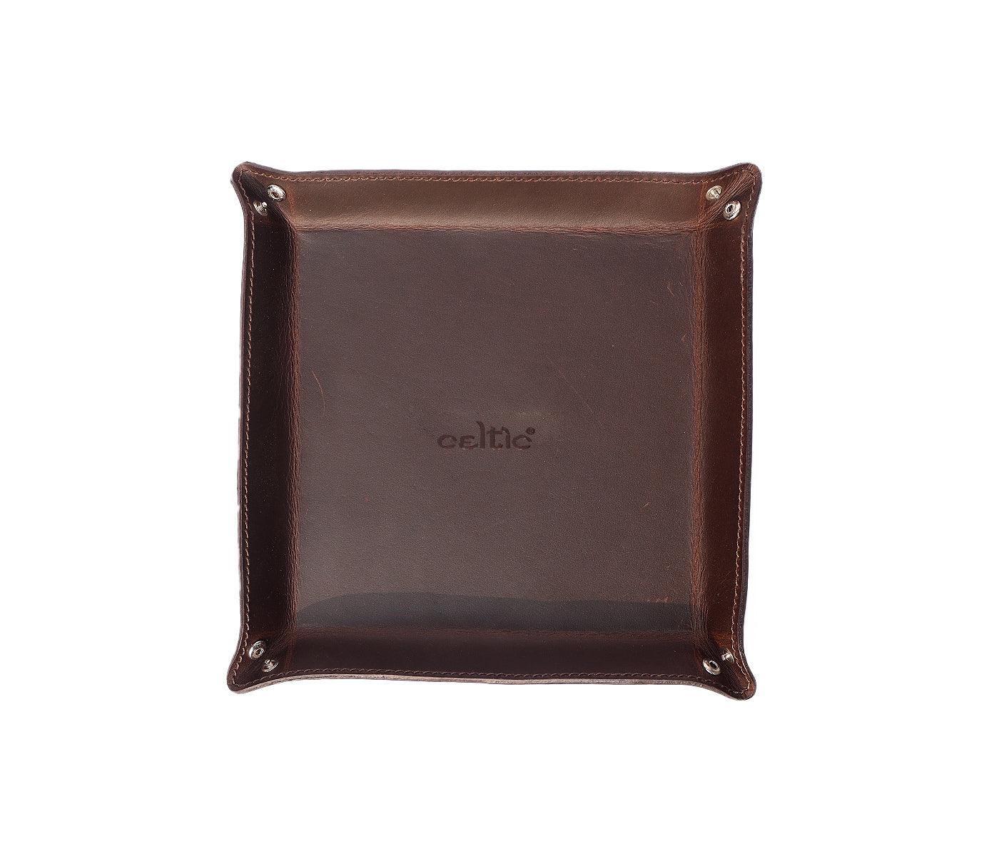 Dark Brown Color Pure Leather Tray For Office Use Pack of 50