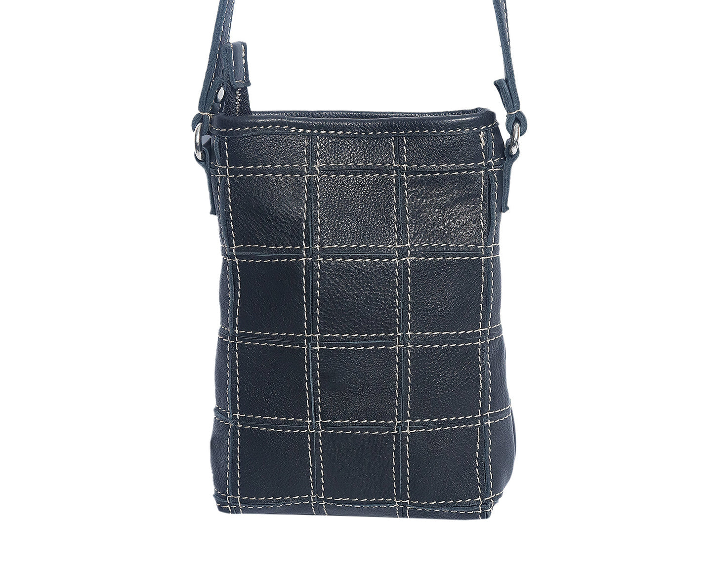 Elegance Redefined: Black Leather Sling Bag with White Stitching. Art: BG-1477 Pack of 25