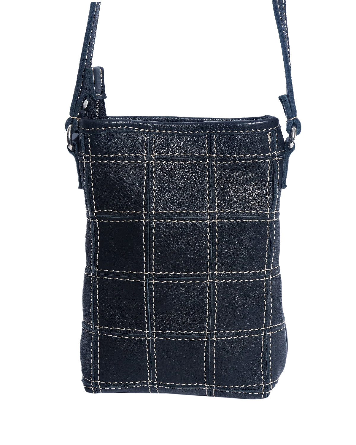 Elegance Redefined: Black Leather Sling Bag with White Stitching. Art: BG-1477 Pack of 25