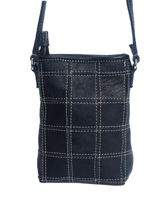 Elegance Redefined: Black Leather Sling Bag with White Stitching. Art: BG-1477 Pack of 25