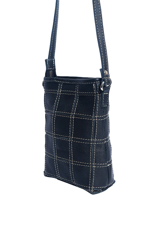 Elegance Redefined: Black Leather Sling Bag with White Stitching. Art: BG-1477 Pack of 25