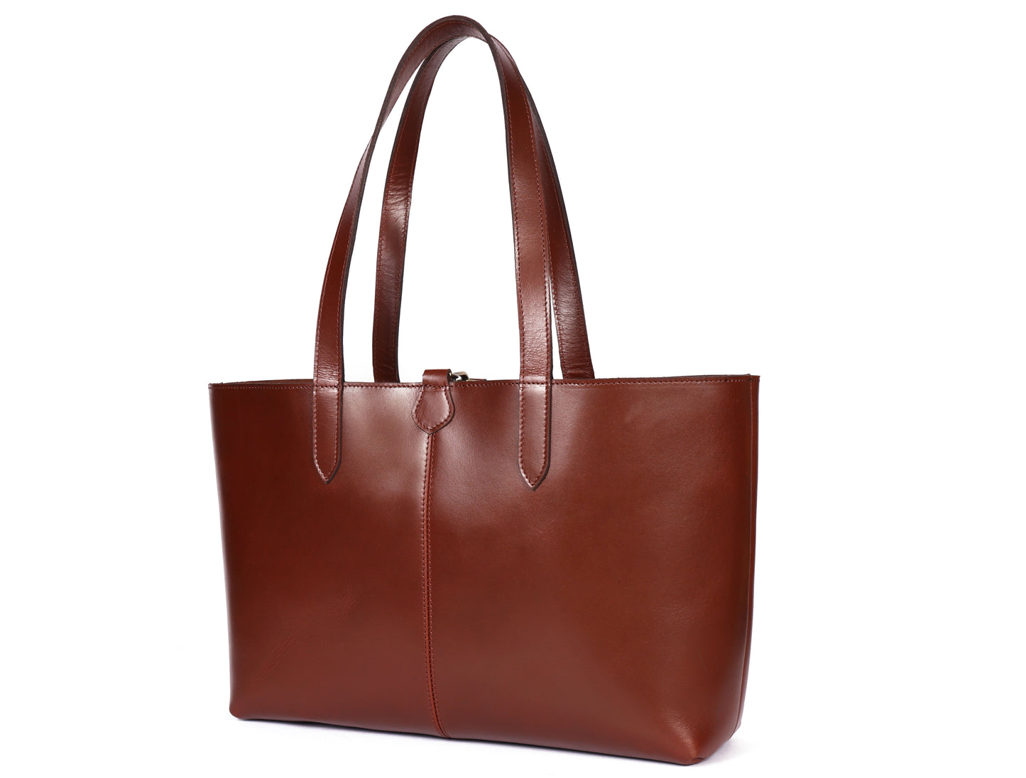 Classic Brown Leather Tote Bag - Elegance Meets Functionality.  Art: BG-1750 Pack of 25