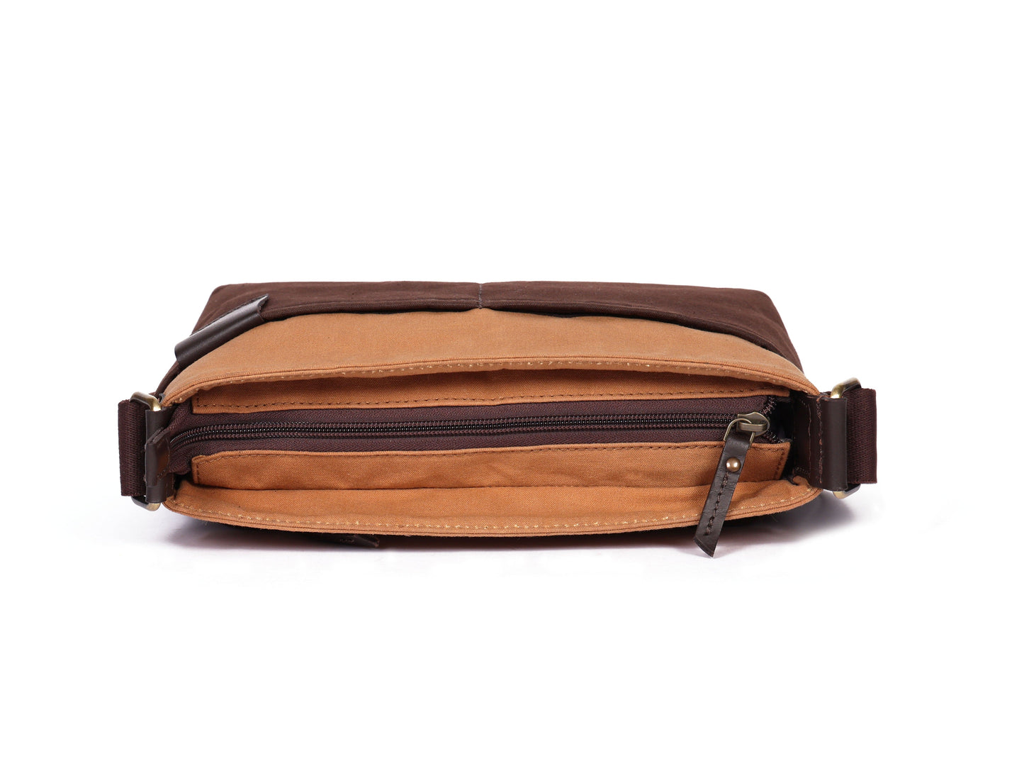Brown and Tan Canvas Sling Bag - A Stylish and Functional Companion, Art: BG-1745 Pack of 50