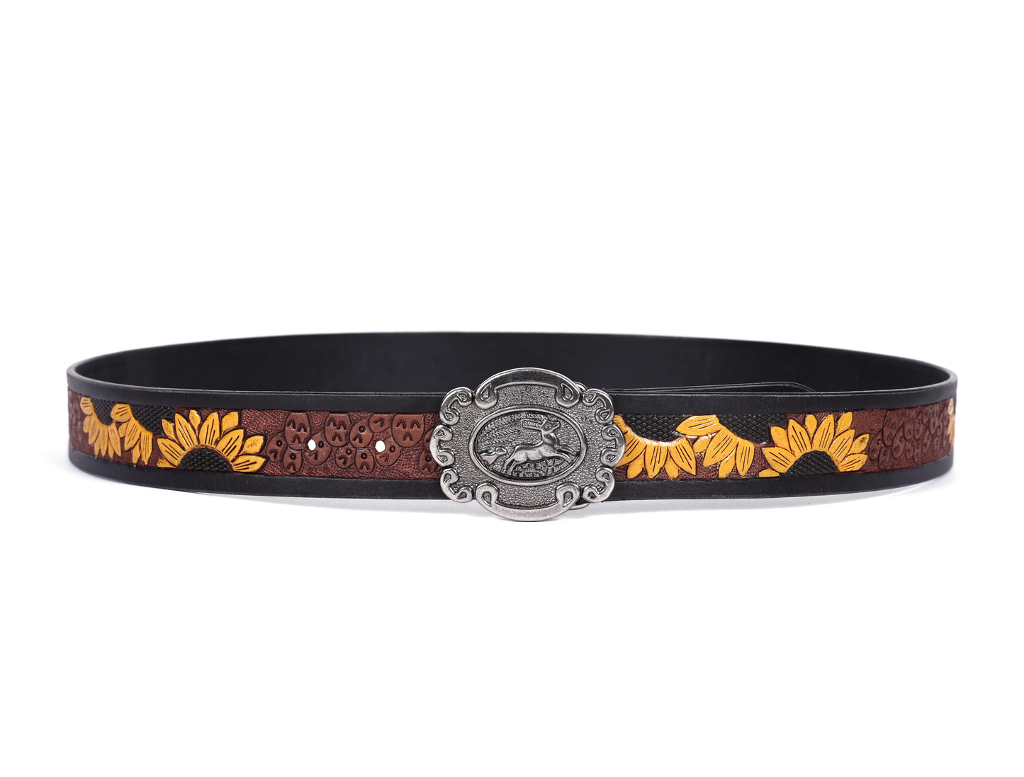 "Vibrant Elegance: Hand-Carved Yellow Leather Belts" Art: LB-816 Pack of 50