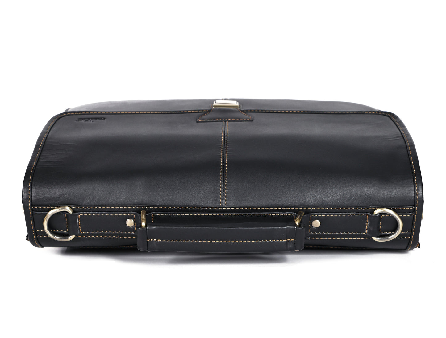 Handcrafted Black Laptop Bag: Brush Antique Fittings, Tan Stitching, and Unmatched Sophistication, Art: BG-1700 Pack of 25