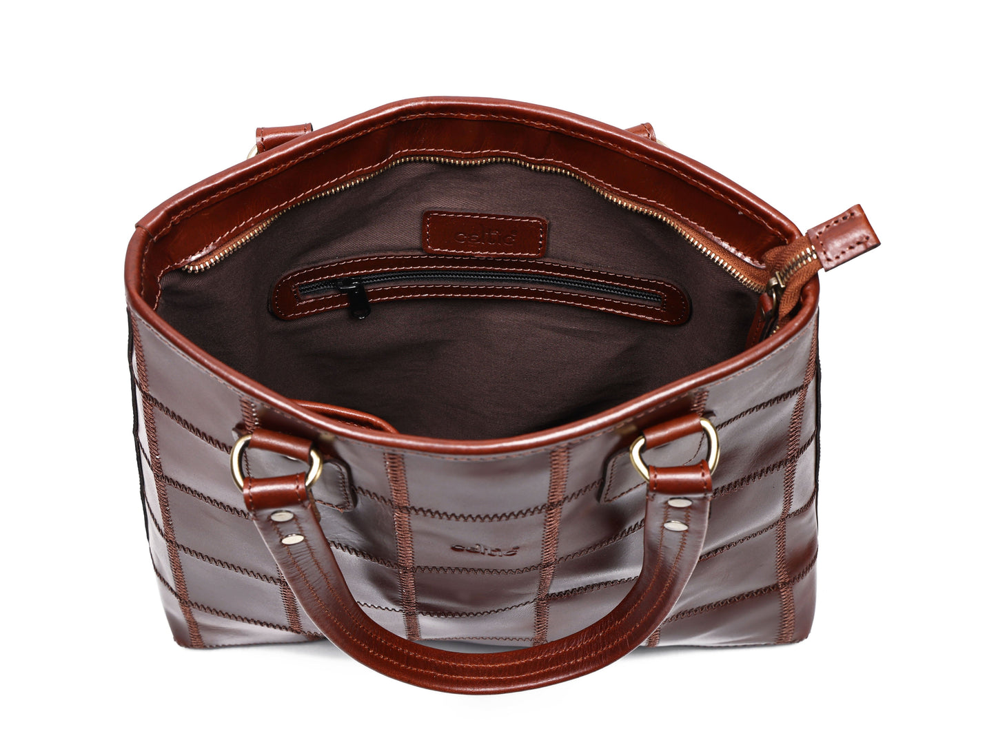 "Chic Contrast: Brown Tote Bag with Stylish Stitching for Timeless Elegance" Art: BG-1526-Z Pack of 25