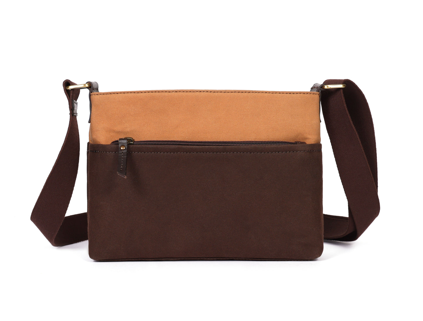 Brown and Tan Canvas Sling Bag - A Stylish and Functional Companion, Art: BG-1745 Pack of 50