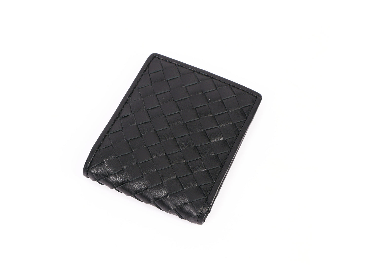 Black Braided Leather Wallet, Art:- LA-1409 Pack of 50