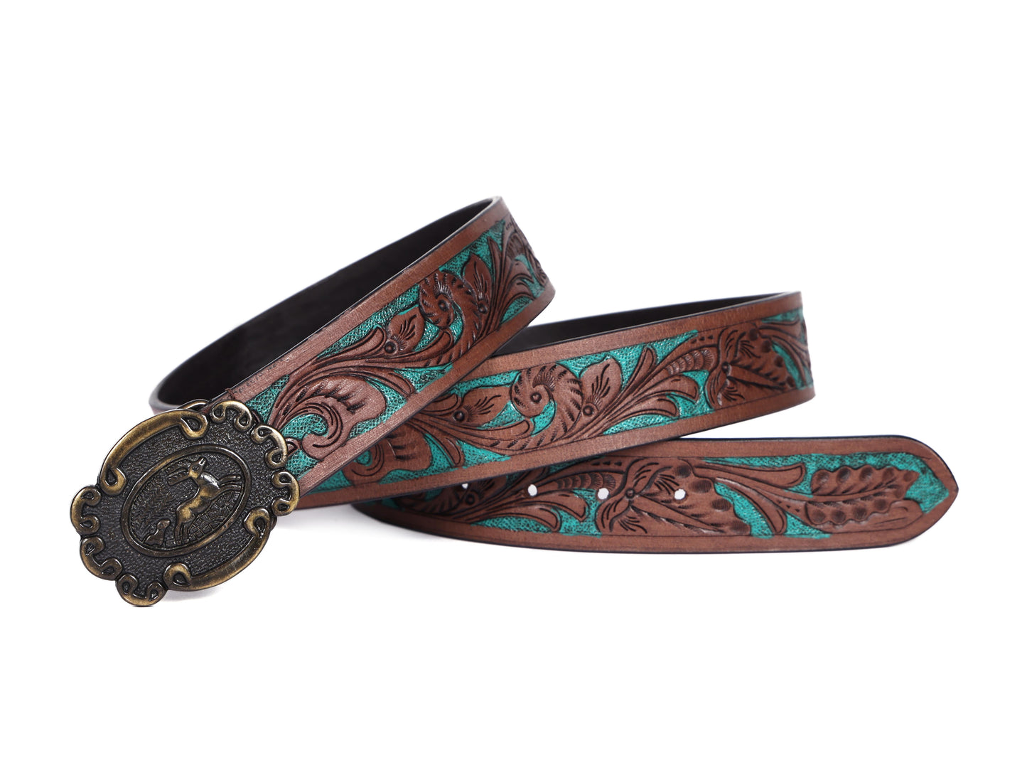 "Crafted Elegance: Hand-Carved Leather Belts Redefining Style" Art: LB-810 Pack of 50