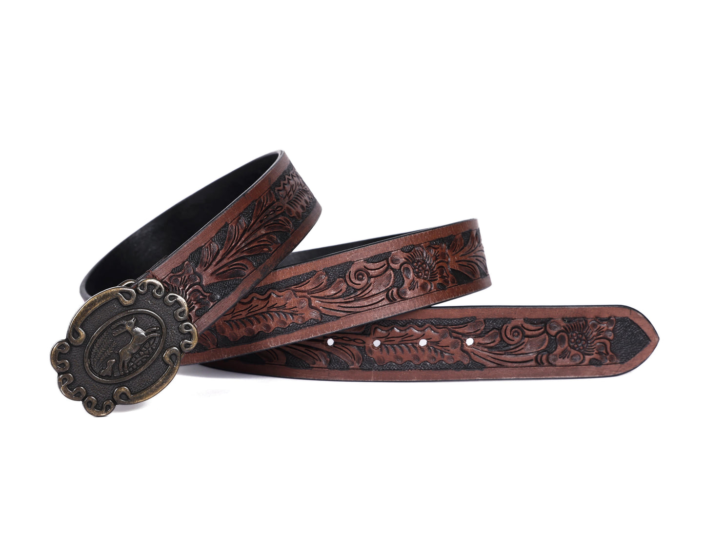 "Hand-Carved Leather Belts: Timeless Elegance"  Art: LB-809 Pack of 50