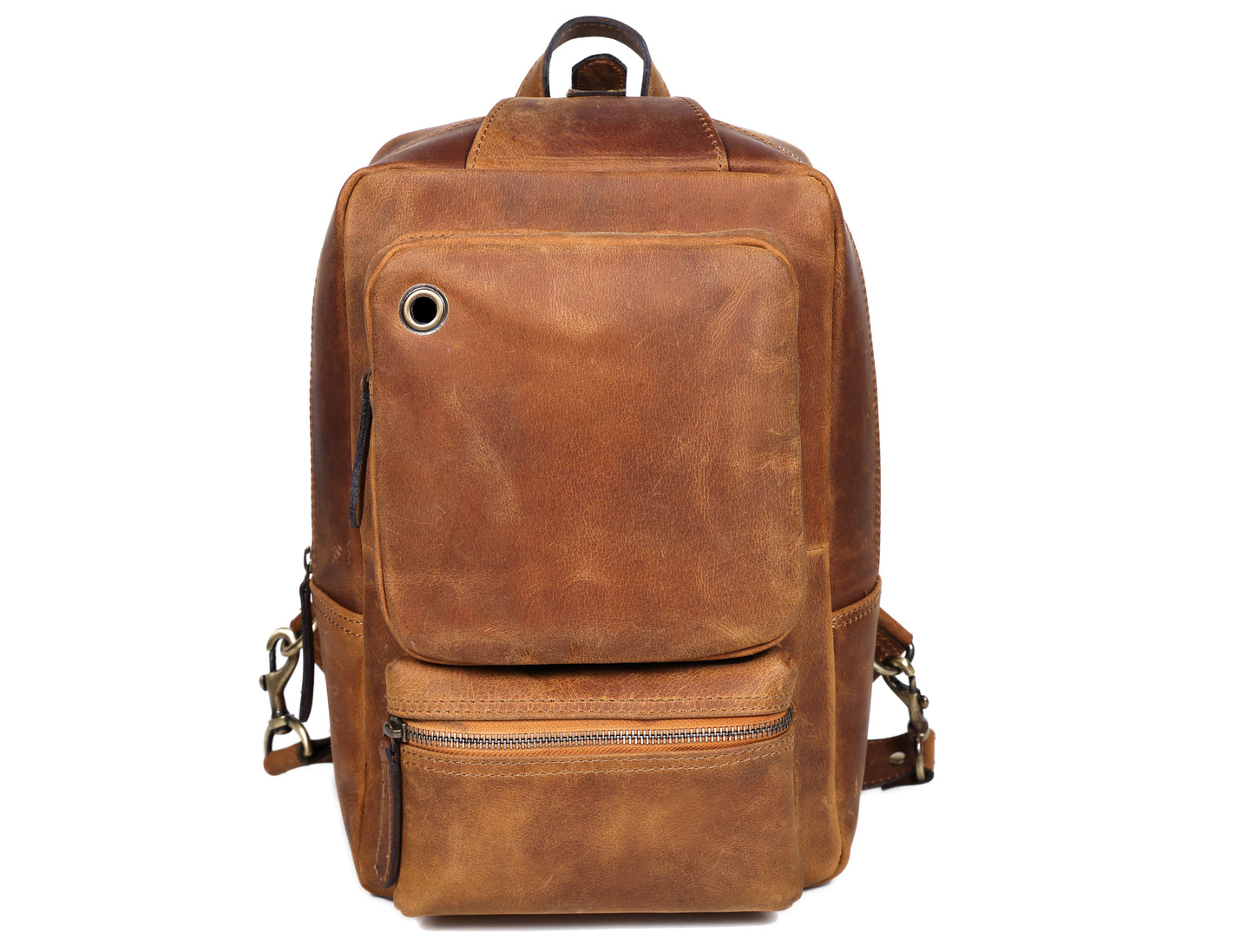 Premium Brown Leather Crossbody Bag, Art: BG-1616 Pack of 25