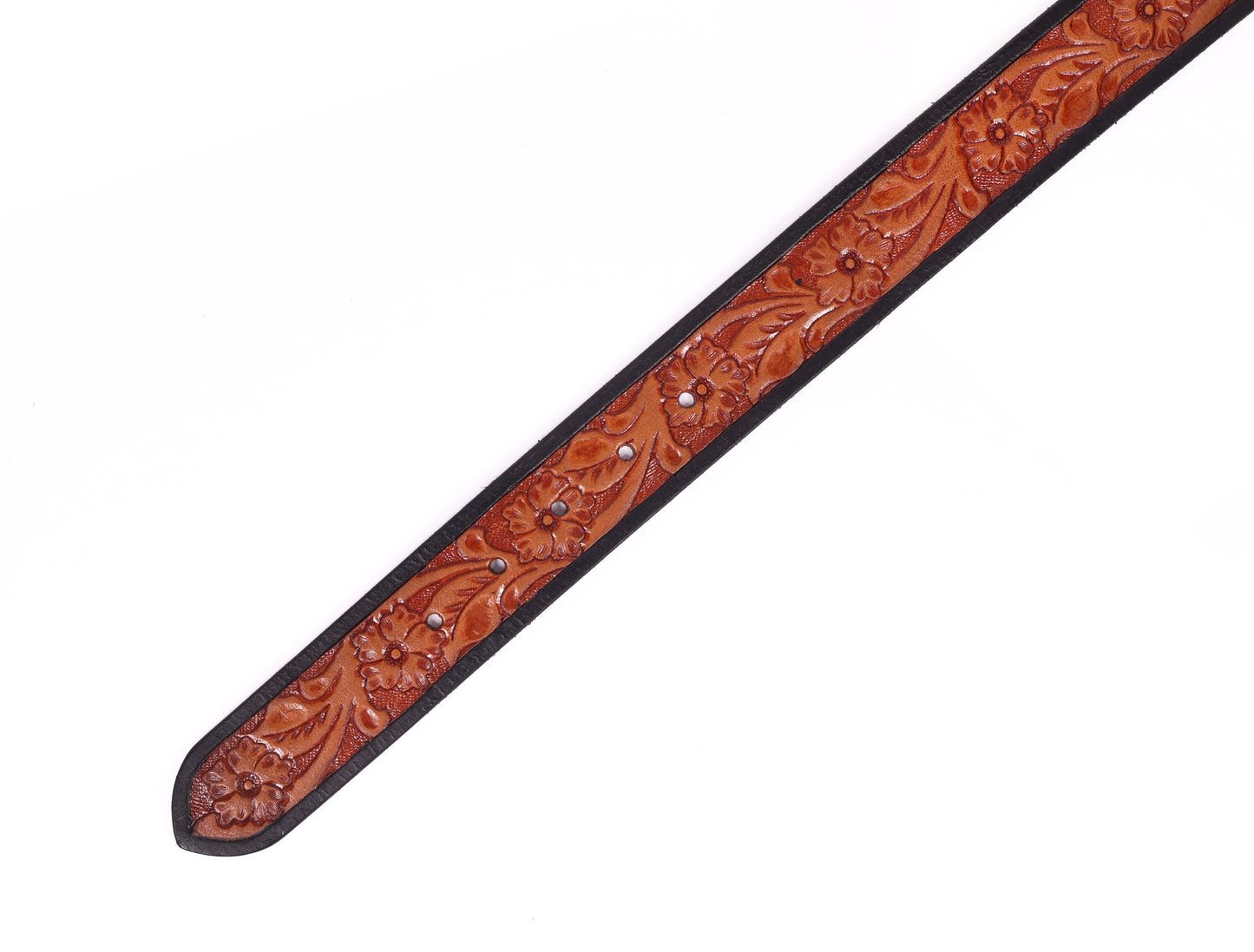 Premium Hand-Made Brown and Black Tooling Belt with Brass Antique Buckle. Art: LB-802 Pack of 50
